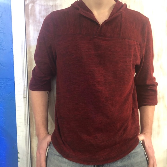 Express Other - Red Express Long Sleeve Hooded Top Size Large